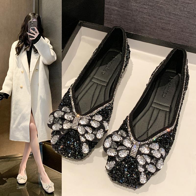 Women Flats 2024 New Water Diamond Rivet Ballet Mary Jane Shoes Sneakers Women Comfortable Ballet Shoes for Women Lolita Shoes