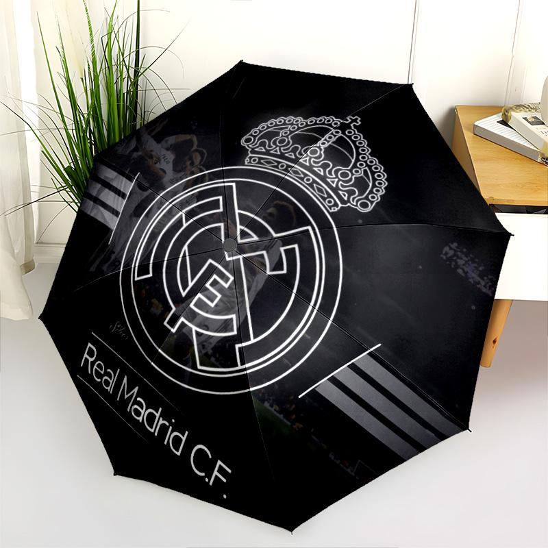 Узор Real Madrid CF, автоматический складной зонт, портативная и складная конструкция, 8 спиц, рождественский или день рождения подарок.