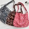 2 Fashionable Large-capacity Backpack Women's New Simple Canvas Bag Leopard Print Single Shoulder Crossbody Armpit Bag