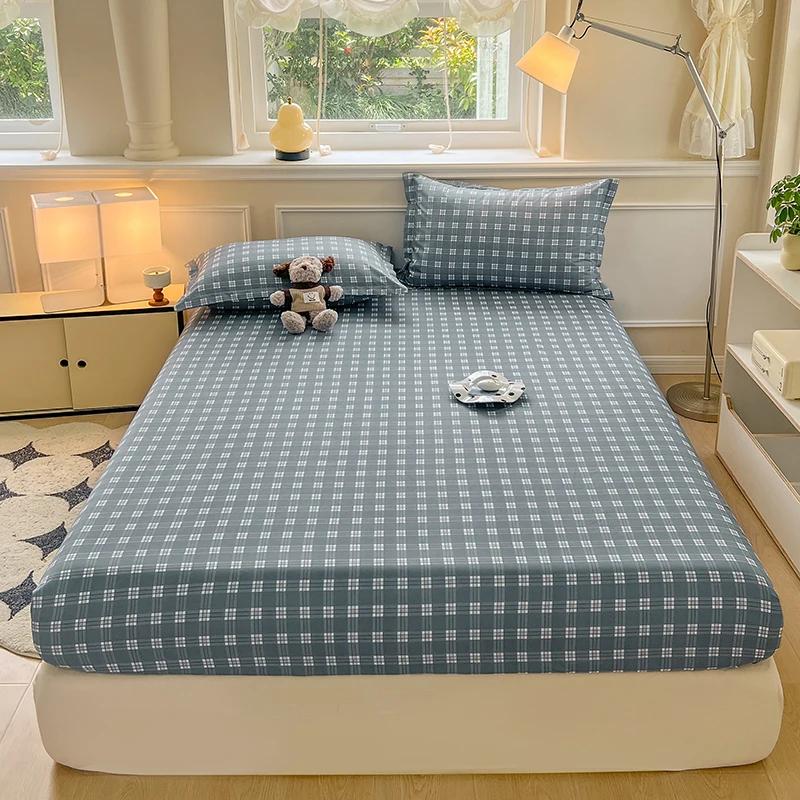 Простыня на резинке в клетку с резинкой, нескользящая, регулируемая, мягкая, удобная для односпальной, двуспальной, двуспальной кровати размера «king-size»