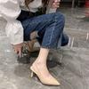 2025 Summer New French Pointed Head Bag Head Empty Single Shoes Women's One-word Buckle Sandals Women's Fashion High Heels Women