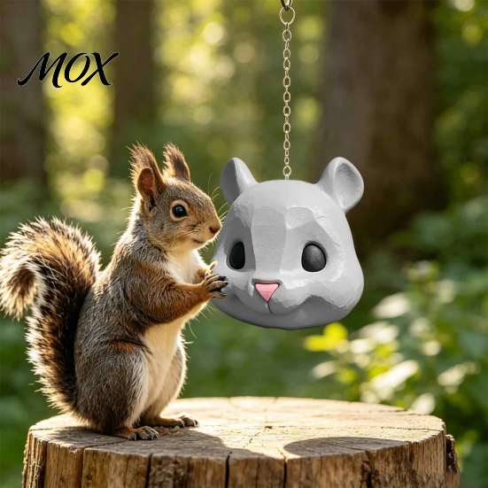 Quirky Gift for Gardeners Squirrel Head Feeder, Funny Mask Hanging Novelty Animal Feeder Garden Face Design, Wildlife Outdoor Backyard Decor