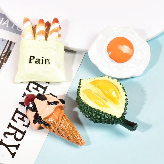 Имитация еды, магнит на холодильник, смола, дуриан, мороженое, яйцо, микроволновая печь, доска, магнит на холодильник, украшение для дома, офиса и кухни