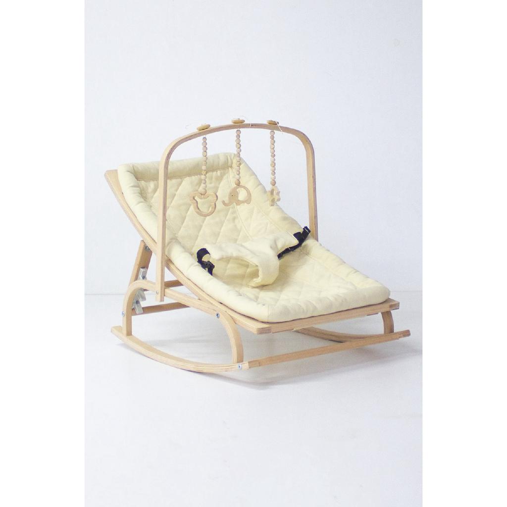 Рюкзак-кенгуру со ступенькой из натурального дерева - бежевый