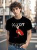 Doja Cat Graphic T-shirt - Black Crew Neck Hip Hop Tee with Red Jacket Design