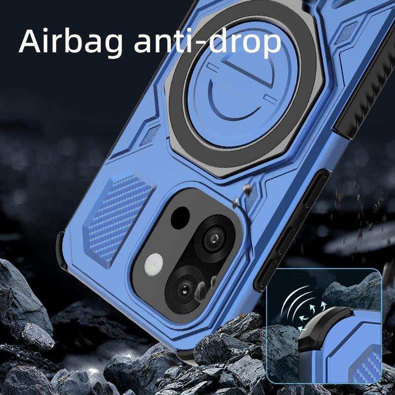 KEYSION Противоударный магнитный чехол для OnePlus 13S 5G Силикон+ПК Вертикальная живая металлическая кольцевая подставка Задняя крышка для телефона для OnePlus 1+13T