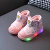 Children Shoes Designer Soft Sole Light Up Snow Boots Warm Cotton Plush Winter Cotton Inserts Boots Antiskid Girl Sneakers Botas