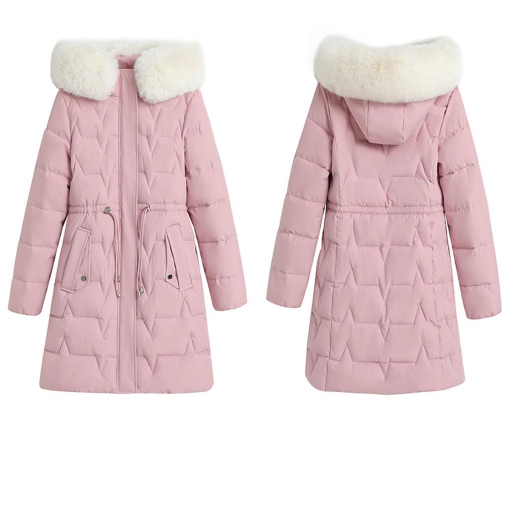 Новый зимний женский пуховик, средней длины, утолщенный, теплый, с тонкой талией, куртка на хлопковой подкладке