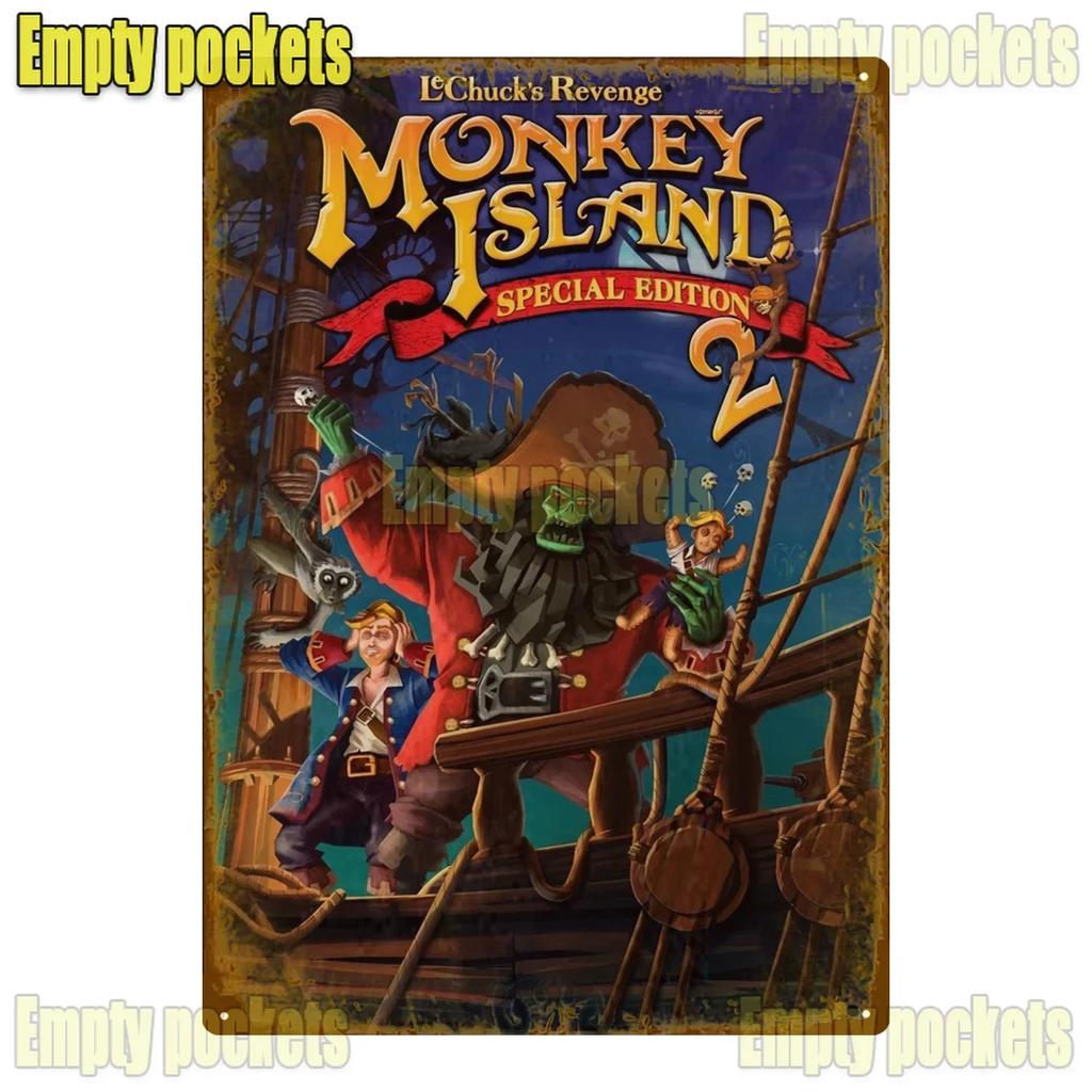 Классическая игра The Secret Of Monkey Island Металлические таблички Украшение для гаража Домашний кинотеатр Дизайн кухни Жестяная табличка Постеры подарок для детей