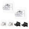 2PCS No Drill Curtain Rod Brackets Wall Mount Adhesive Curtain Rod Holders Curtain Rod Hooks Multifunctinal for Bathroom Kitchen