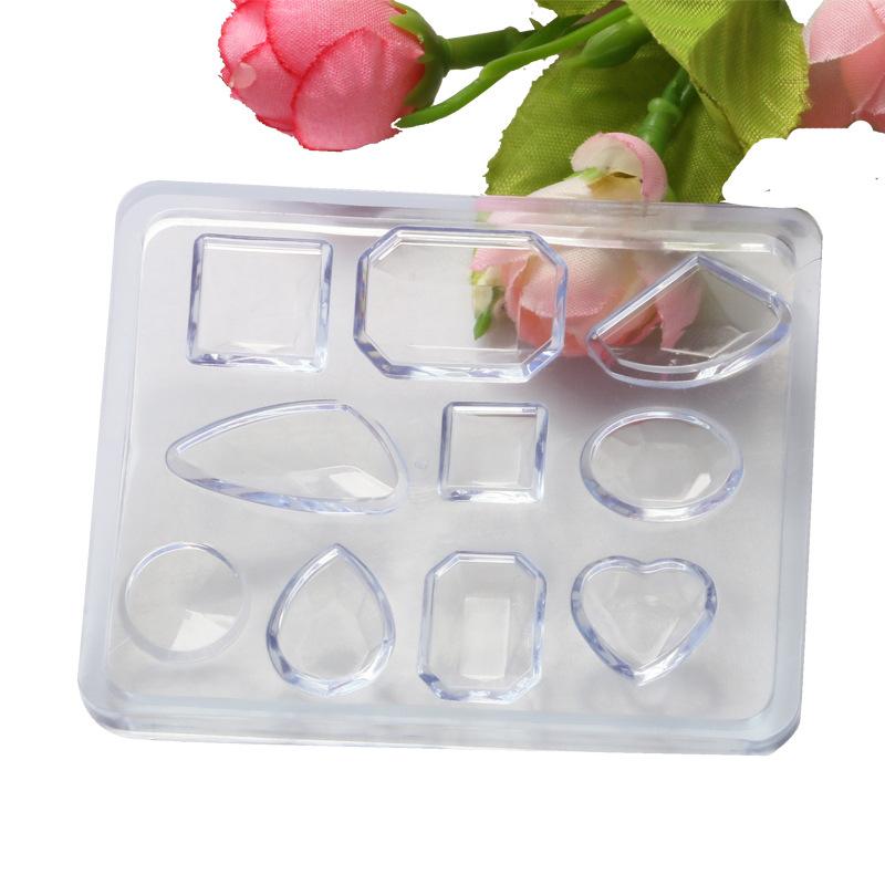 Aomily DIY Handmade Jewelry Mold Necklace Eardrop Gemstones Fondant Cake Chocolate Mould Container Crystal Drop Resin Soap Molds