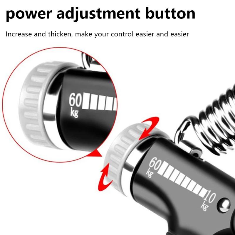 Тренажер для рук, 10-60 кг, регулируемый с функцией подсчета, тренажер для пальцев, тренажер для предплечий, устройство для тренировки рук, тренажер для рук, тренажер для пальцев