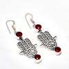 Mozambique Garnet Gemstone Handmade 925 Silver Plated Jewelry Earring 2.08"