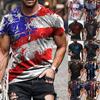 Men's Summer Casual 3D Printed Short Sleeve Round Neck Top T-shirt Blouse