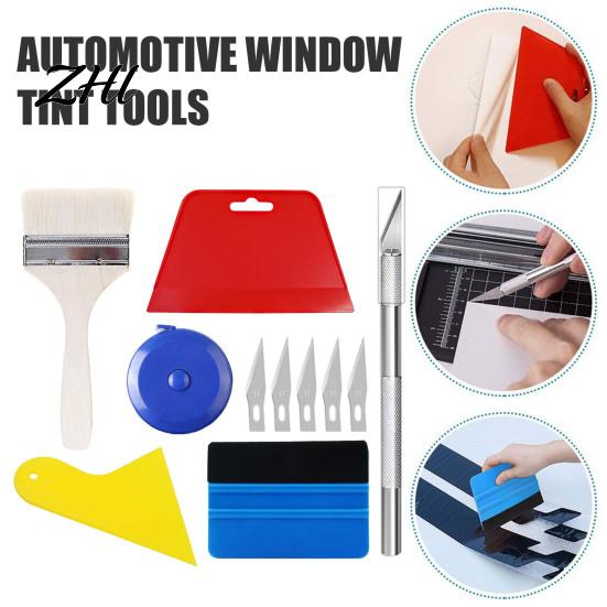 Felt Edge Squeegee for Vinyl 11Pcs Pro Wrap Applicator Tool Kit with Squeegees Precision Cutting Knife Automotive Film Fitting Tools Plastic Scraper,