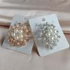 Large Rhinestone Simulated Pearl Snowflake Brooches Christmas Snow Brooch Crystal Pin Women Fashion Jewelry