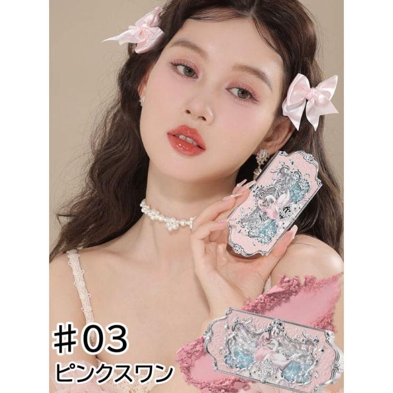 Flower Knows - Палетка теней для век из 6 оттенков - №03 Розовый лебедь