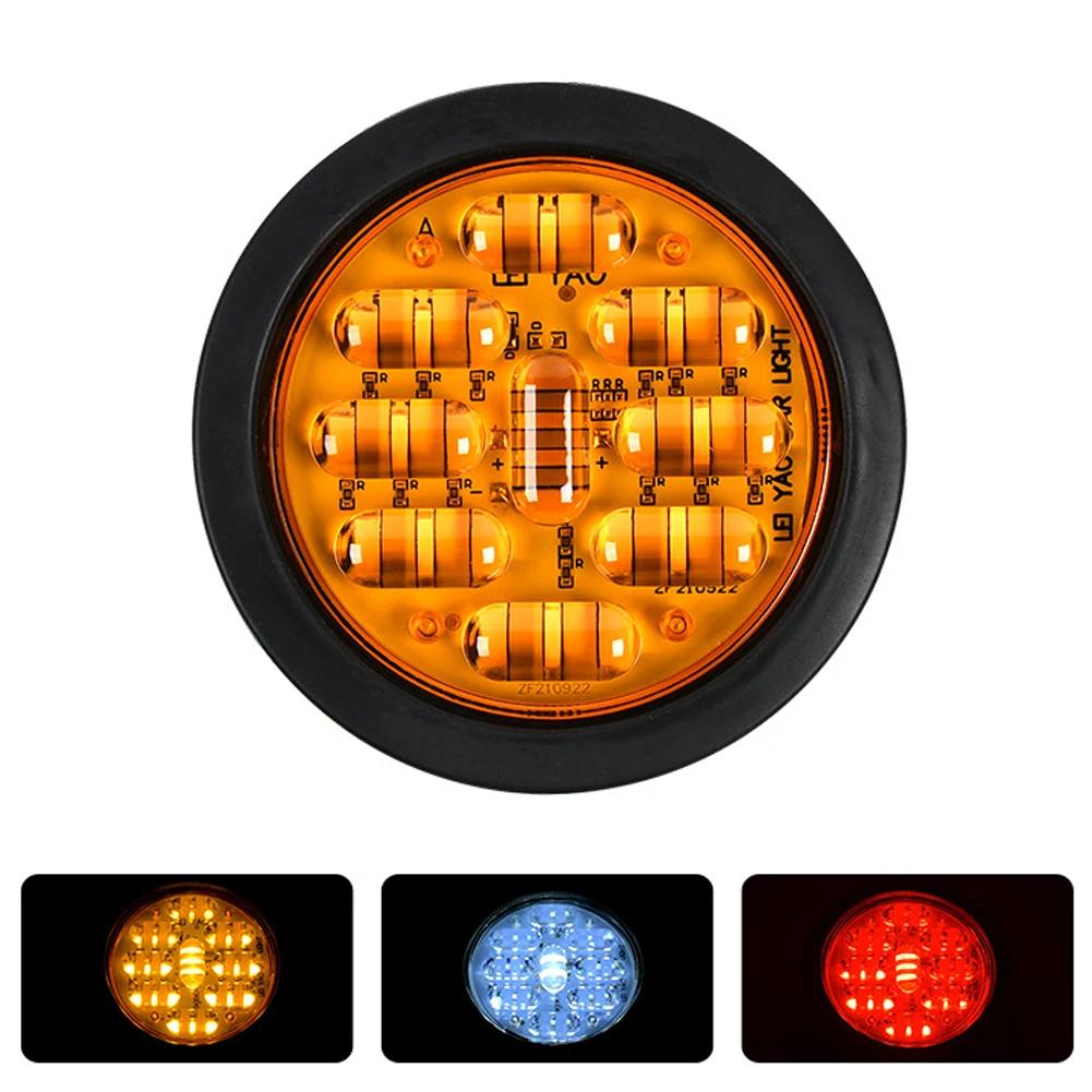 9 светодиодных боковых габаритных фонарей для прицепа 24 В, светодиодные габаритные фонари для грузовиков, боковые габаритные фонари для автофургонов, автомобильных караванов, круглые задние фонари для фургонов