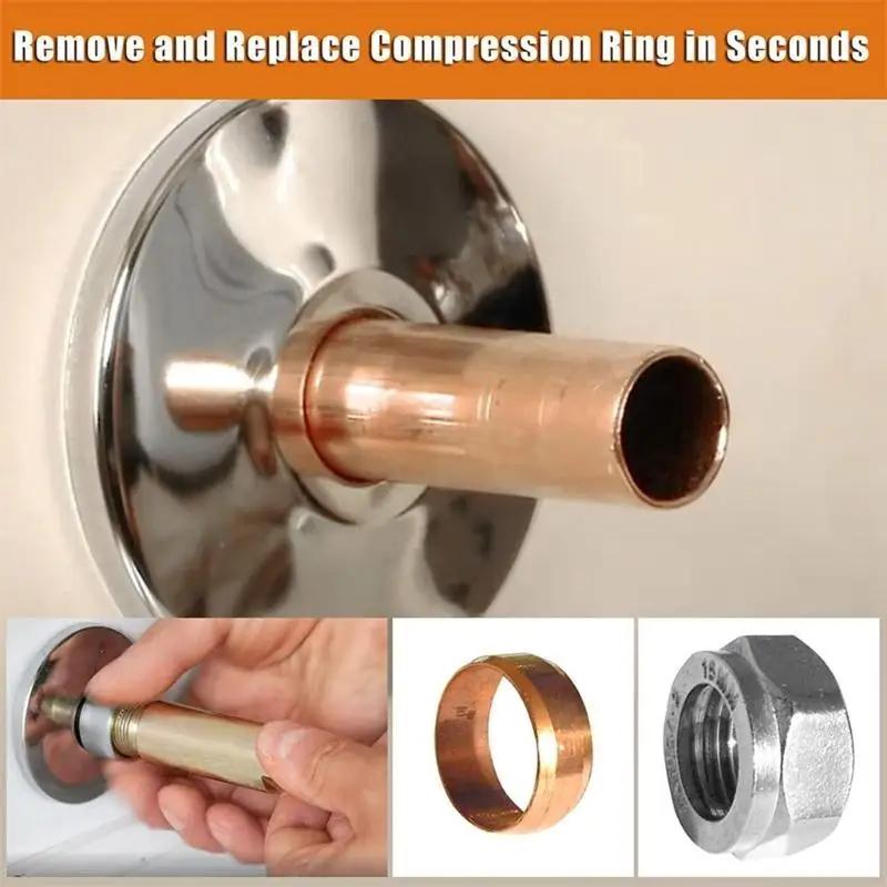 Compression Sleeve Puller Tool for 1/2" Fittings – Remove Pipe Nut and Ferrule as Ferrule Puller