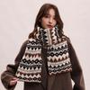 Jacquard Scarf Women's Autumn and Winter Scarf Hat Two-piece Set Shawl Women's Versatile Student Couple Warm Scarf