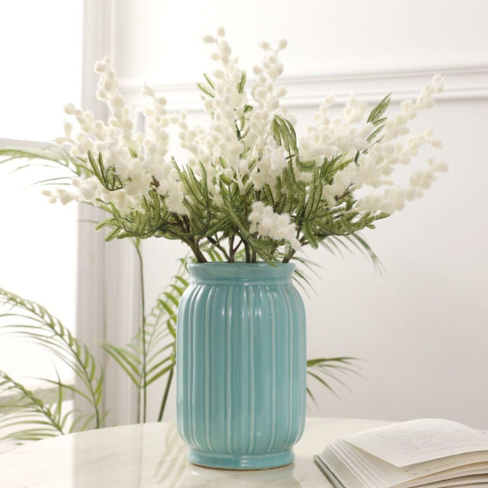 Table Cherry Mimosa For Home Decor Spray Fake Flower Artificial Plant Artificial Flower Fake Acacia