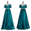 Medieval Satin Vintage Dress Victorian Regency Gown Formal Cosplay Costume Empire Waist Corset Ball Gown