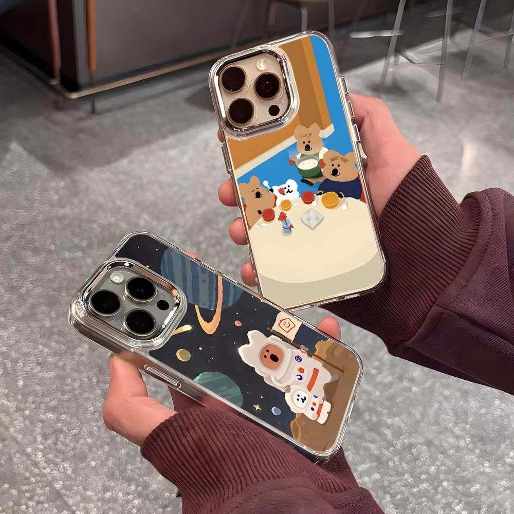 Милый чехол для телефона с квокками и арахисом для iPhone 17 Air 16 15 14 13 12 11 Pro Pro Max Plus Прозрачный мягкий чехол