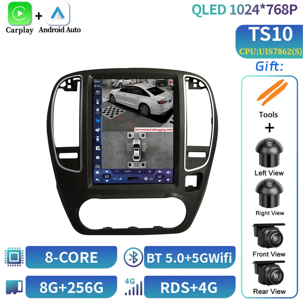 9,7-дюймовый экран для Nissan Bluebird Sylphy G11 2005-2012, автомобильный радиоприемник, мультимедиа, видеоплеер, навигация, 4G, GPS, CarPlay, Android 14