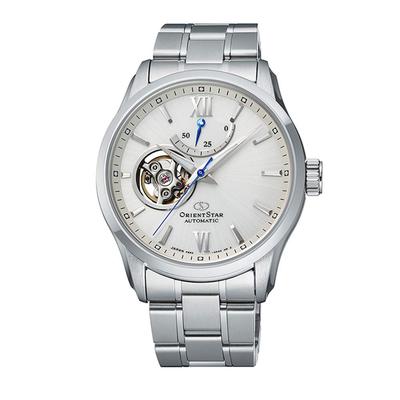 Orient Star Contemporary Автоматические часы с открытым сердцем, серебристый циферблат, сапфировое стекло RE-AT0003S