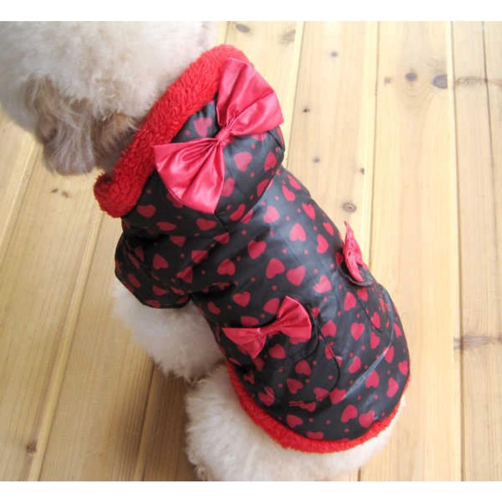 Осень и зима щенок тедди померанского шпица питомец зимний кот цветочный летящие рукава маленькая собака двухлапое платье с хлопковой подкладкой