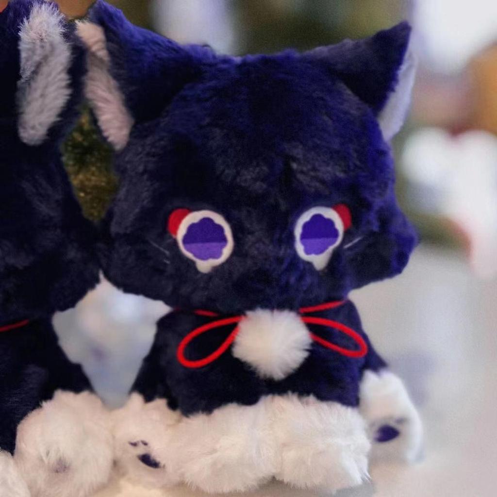1PC Game Genshin Impact Scaramouche Cat Plush Collection Model Purple Cat Doll Toy Plushine For Kids Birthday Gift