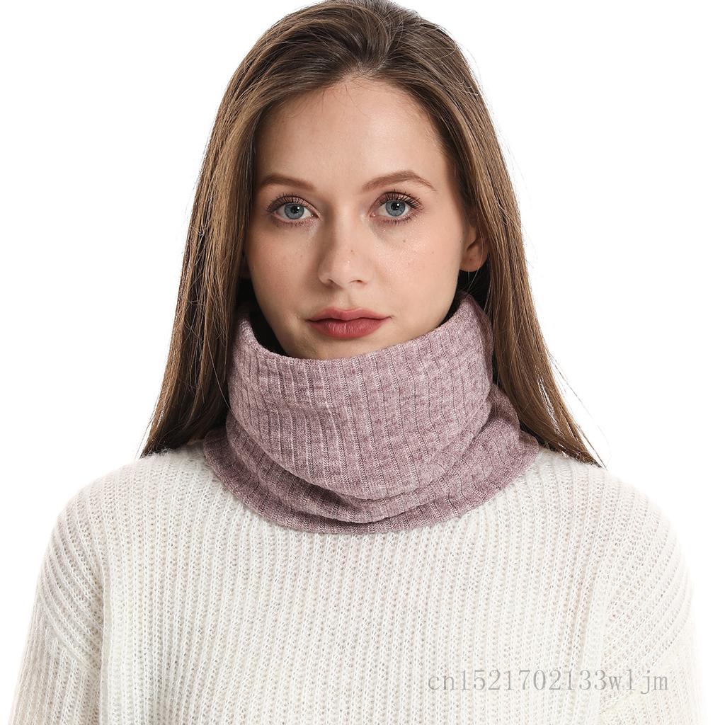 Solid Cashmere Plush Warm Winter Ring Scarf Women Men Knitted Full Face Mask Snood Neck Scarves Bufanda Thick Muffler New