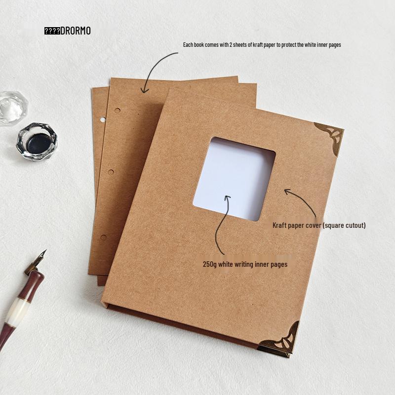 Блокнот на кольцах из крафт-бумаги формата А5: Ретро Журнал и Литературный Дневник Путешествий Планировщик для Девочек