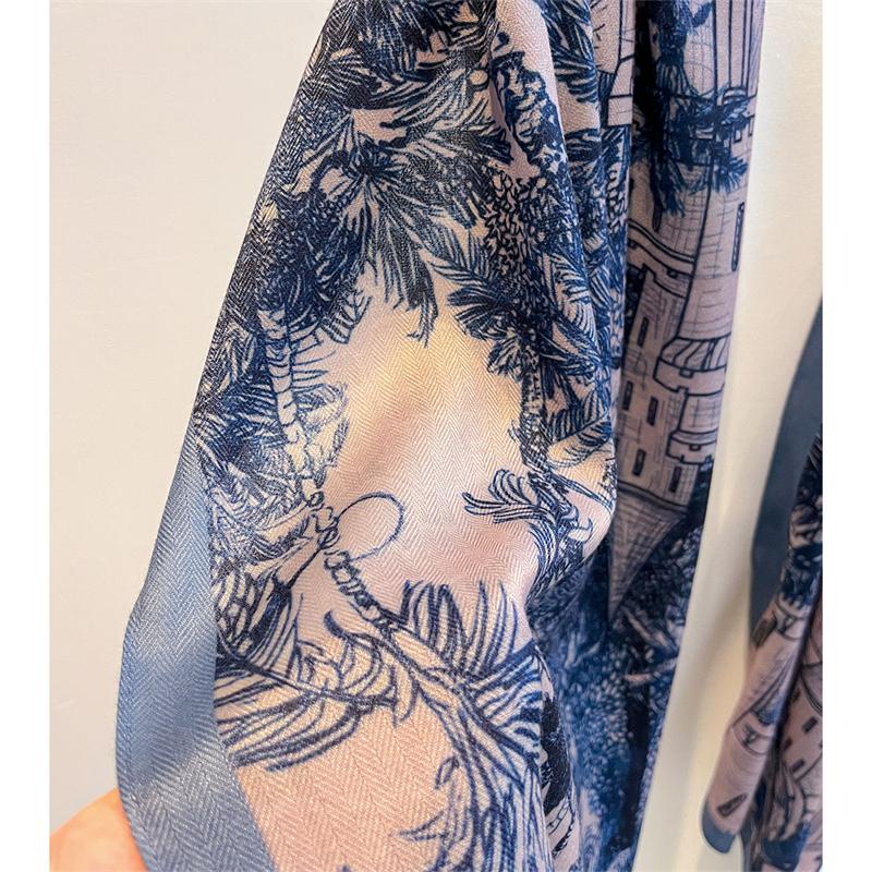 Luxury Double Side Print Designer Women Scarf Cotton Linen Feeling Female Shawl Winter Warm Outdoor Pashmina Shawl Hijab
