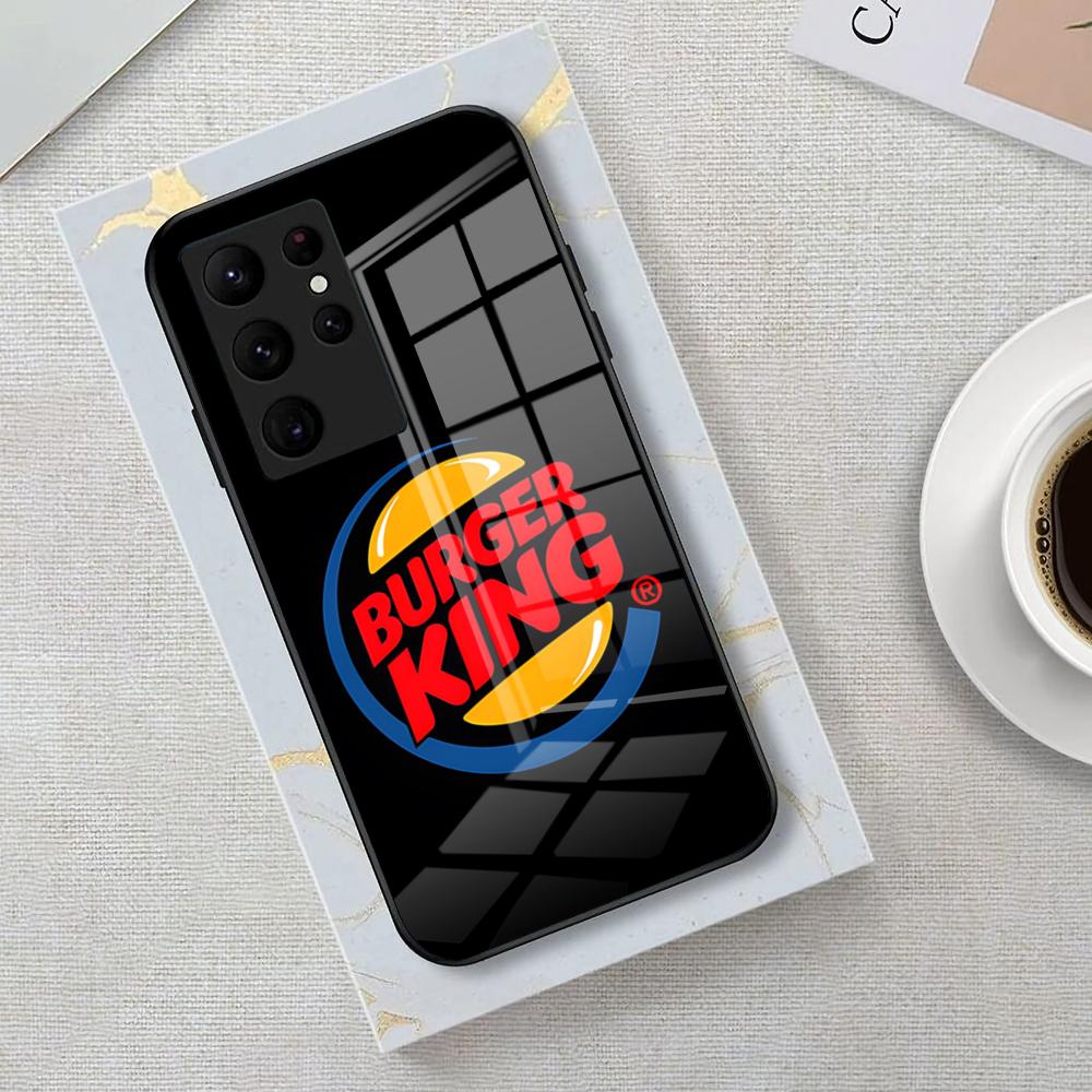 Brand Burger King Phone Case For Samsung S26 S25 Edge Ultra 23 22 21 20 Ultra Plus S24 Fe Glass Cover