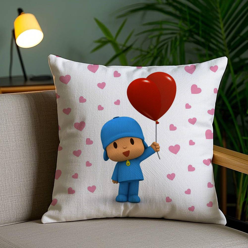 Мультяшная Милая Наволочка P-Pocoyo Диван Короткий Плюш Двусторонняя HD Печать Комната Домашний Офис Подарок Чехол для Подушки