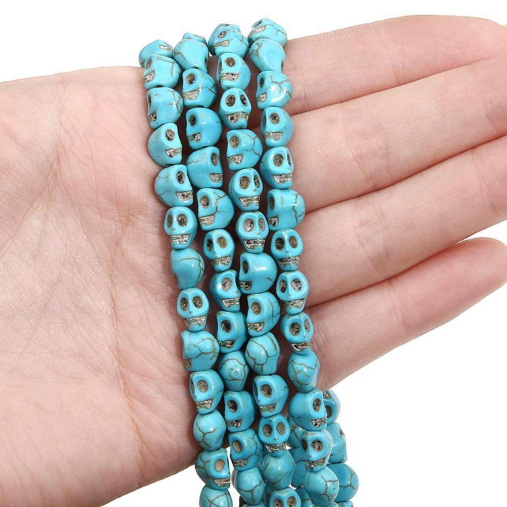 Synthetic Blue Turquoise DIY Jewelry Twisted and Special-Shaped Beads with Abacus and Animal Spacer Styles