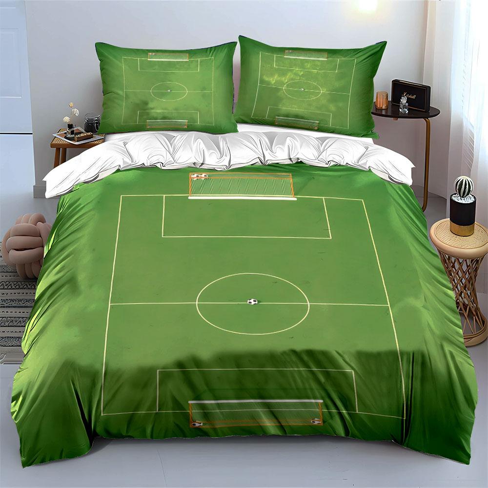 Soccer Field Bedding Set Bedding Duvet Cover Set Duvet Cover Pillowcases (1 * Duvet Cover 2 * Pillowcases, without duvet insert)