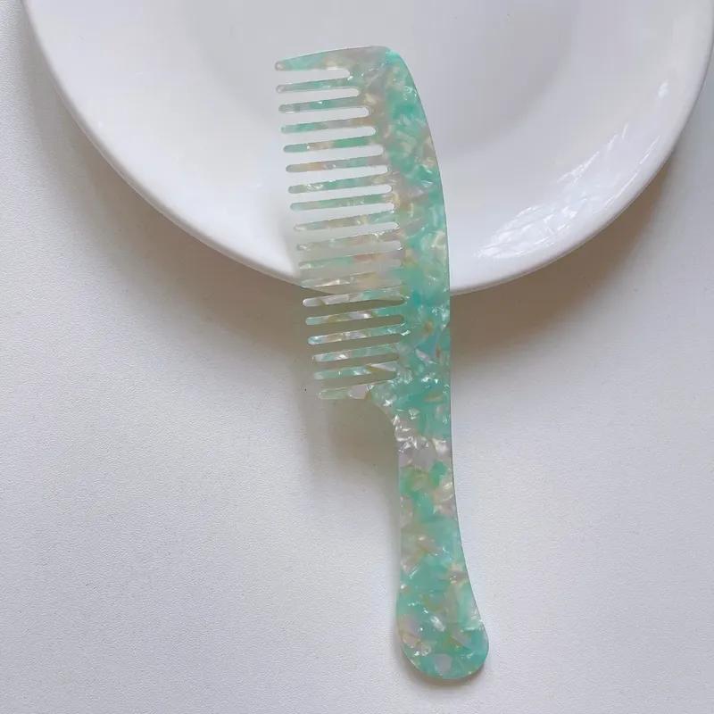 Acetate Anti-static Massage Hair Comb Wide Teeth Hair Brush Hairdressing Colorful Hairdress Salon Styling Traveling Accessories