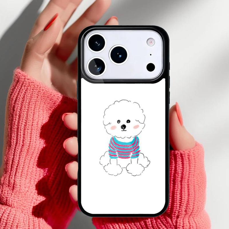 Бишон фризе щенок собаки мягкий чехол для телефона для iPhone 17 16 15 14 13 Pro Max задняя крышка для 12 11 Pro Coque
