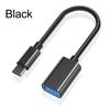 Черный плетеный USB C Male на USB Female OTG адаптер-кабель для Xiaomi, Huawei, MacBook Air