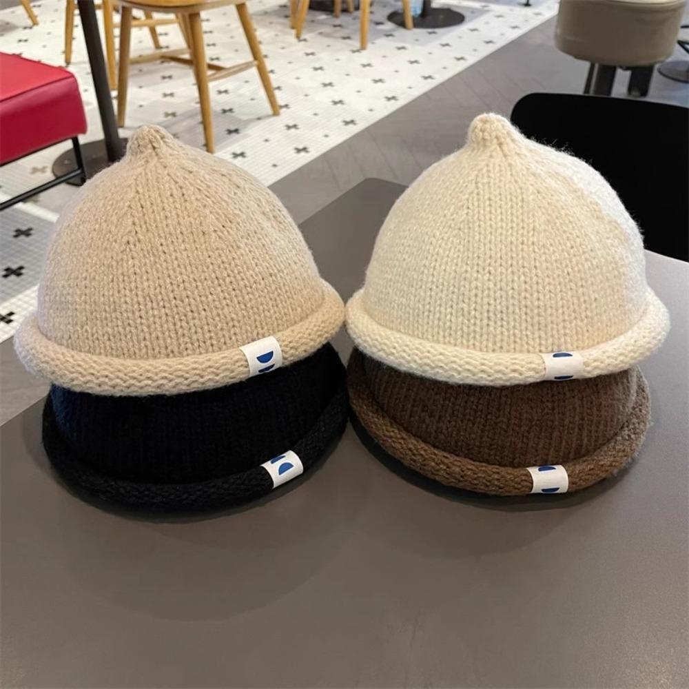Knitted Autumn Winter Children's Cap Warm Brimless Hat Casual Melon Cap for 1-5Y Baby