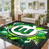 VfL Wolfsburg FC Design Crystal Velvet Rug Soft Decorative Mat for Bedroom Entrance