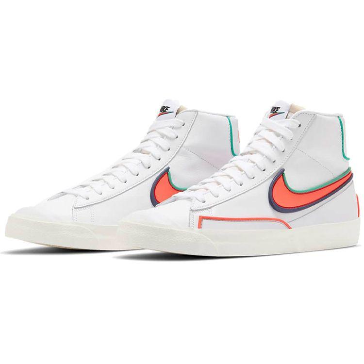 Nike Blazer Mid 77 Infinite White Blue Void Crimson Мужские кроссовки Roma-Green Bright-Crimson DA7233-102