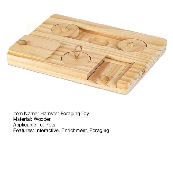 Guinea Pig Foraging Toy Hamster Wooden Interactive Enrichment Toy Small Animal Puzzle Treat Dispenser for Rabbits Rats Chinchillas