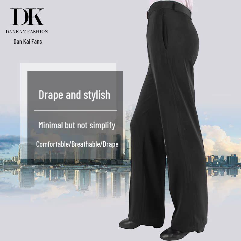 Dan Kai Мужские брюки больших размеров с широкими штанинами для бальных танцев на осень/зиму - для латиноамериканских и современных выступлений и соревнований.