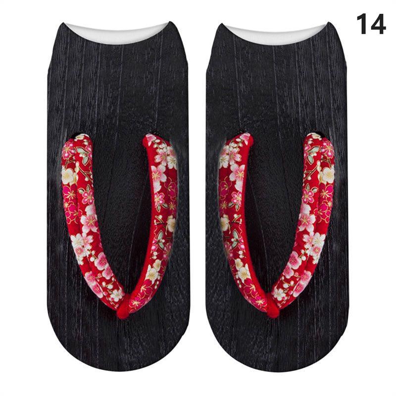 Симпатичные 3D носки со следами, женские кавайные хлопковые носки до щиколотки для девочек