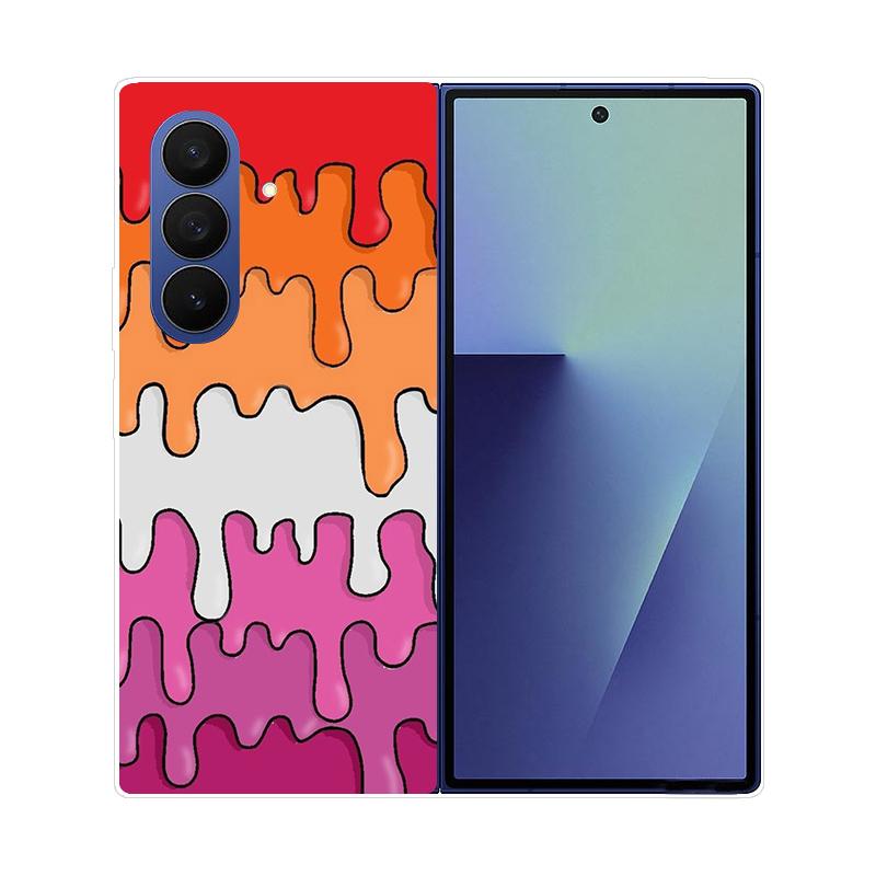 Чехол для Samsung Galaxy Z Fold 7 Прозрачный Жесткий Складной Роскошный Расписной Для Samsung Galaxy Z Fold7 Прозрачная Крышка ZFold 7 Fundas