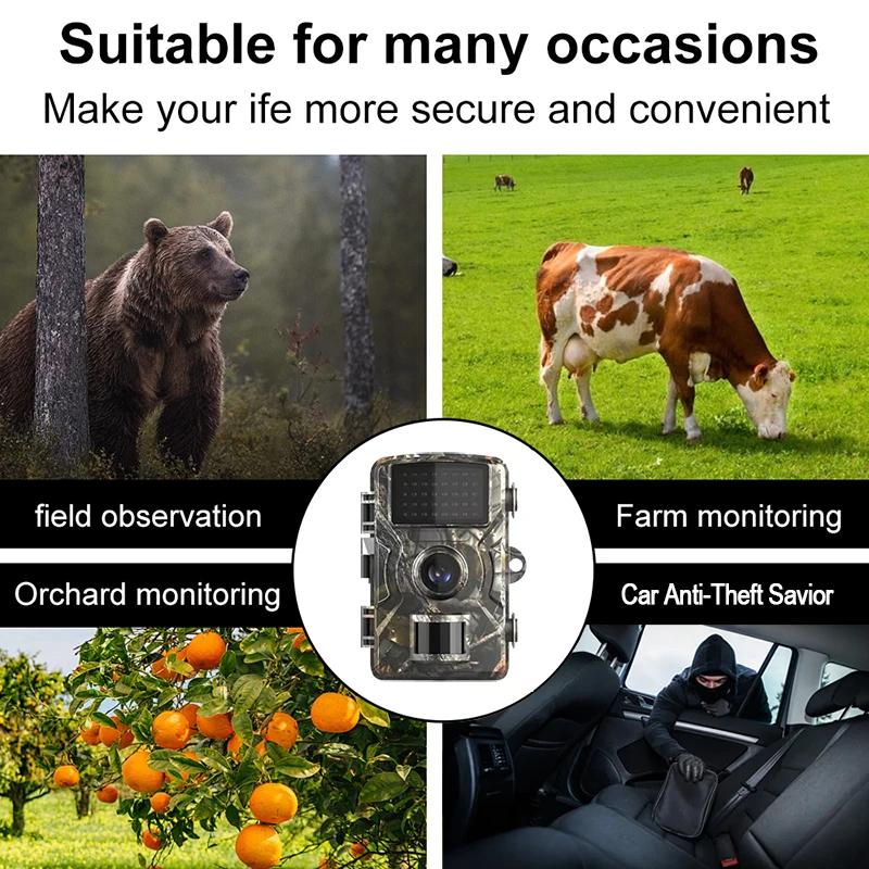 1080P Car Theft Prevention Camera Outdoor Camera 16MP Field Detection Camera Hunts Night-Visions Camera IP66 Waterproof