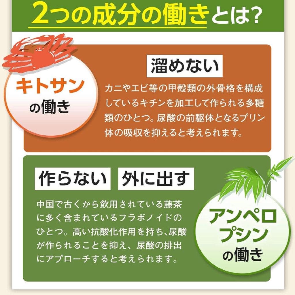 Fancl Добавка для поддержки уровня мочевой кислоты на 30 дней [Функциональное питание] (Уровень мочевой кислоты/Хитозан/Пурин) Снижает высокий уровень мочевой кислоты